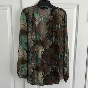 Chic Multicolor Sheer Blouse